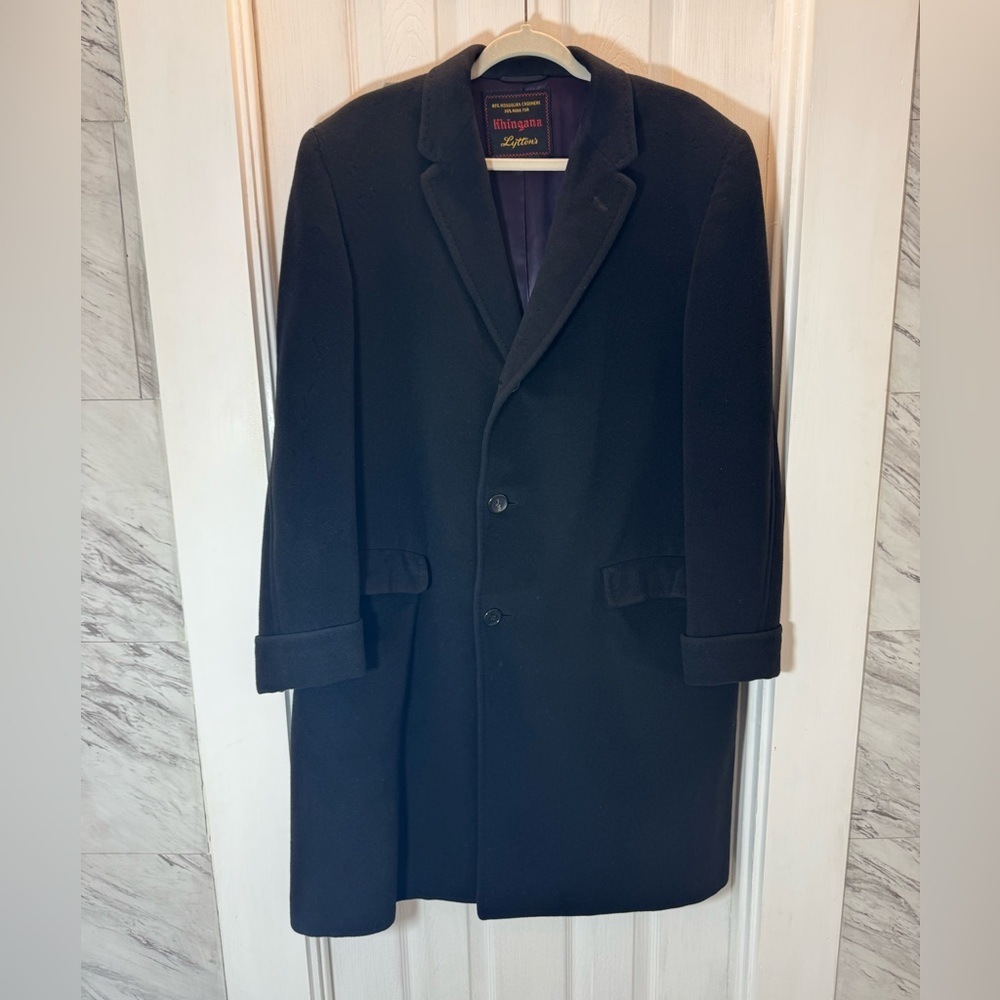 Khingana Vintage Mongolian Cashmere & Mink Fur Blend Men’s Trench Coat